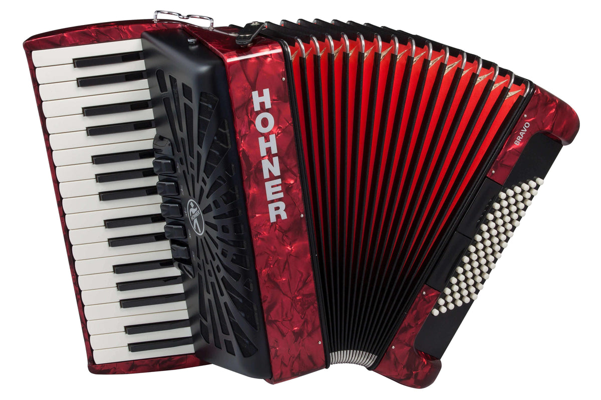 Acordeon Hohner Bravo III 72 Bajos A16632 Rojo