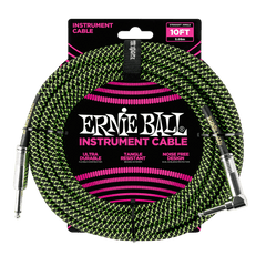 Cable 6077 Negro/verde Ernie Ball 10ft