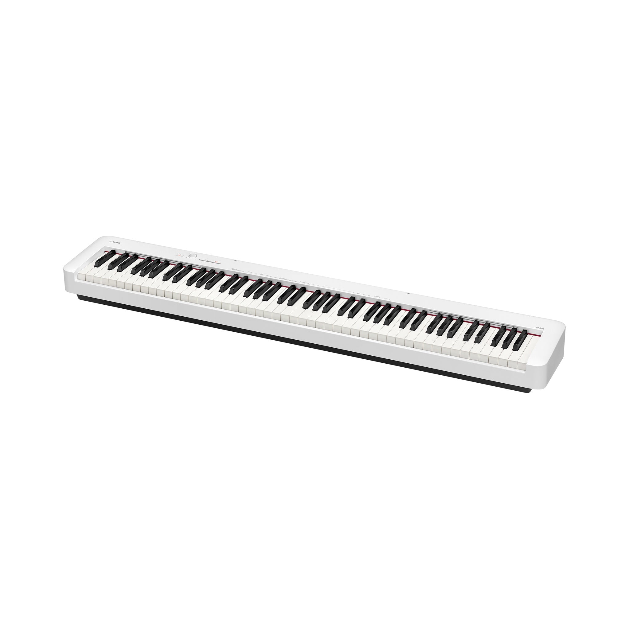 Piano digital de 88 teclas Casio CDP-S110WE blanco — vista completa sobre fondo blanco