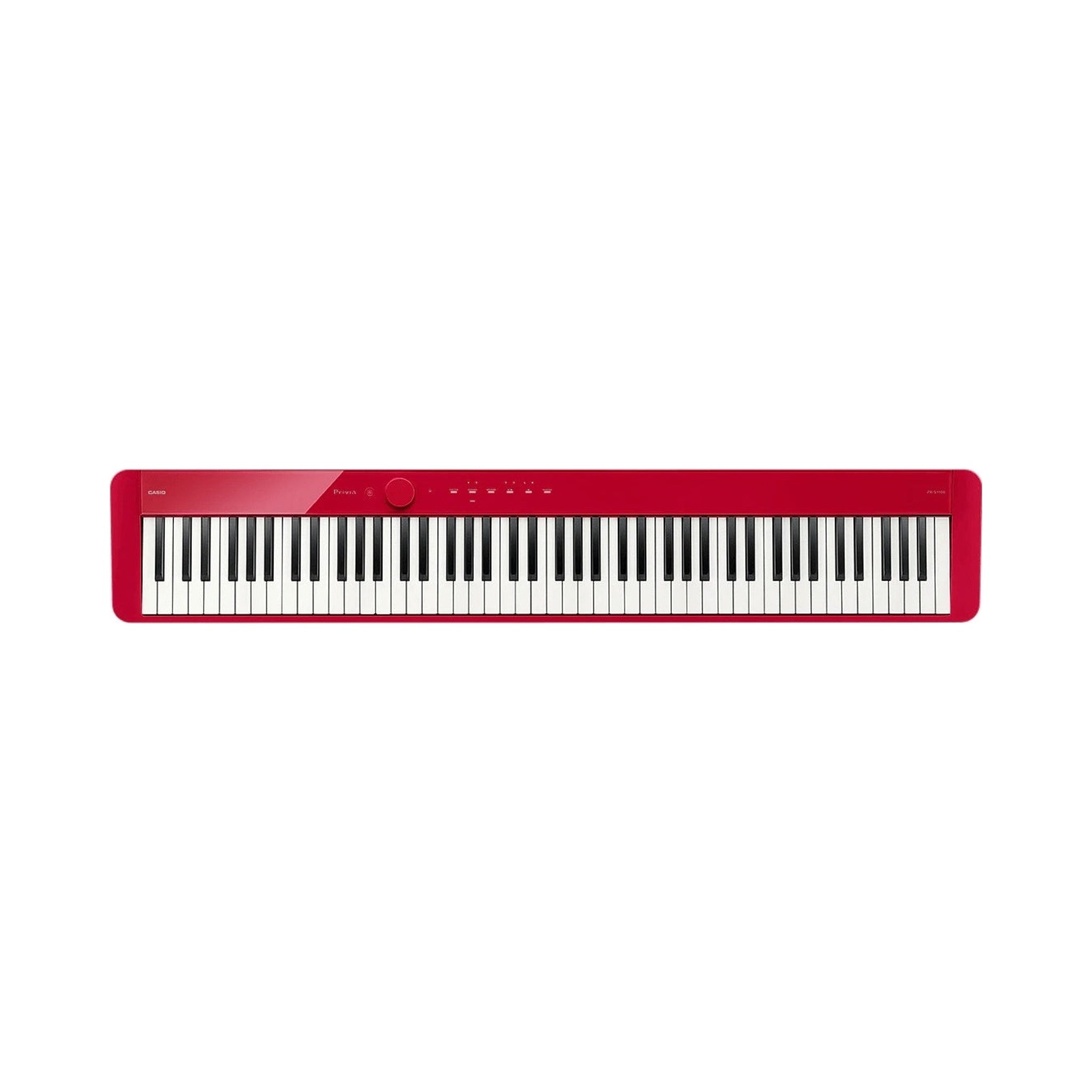 Piano digital de 88 teclas Casio Privia PX-S1100RD rojo — vista completa sobre fondo blanco