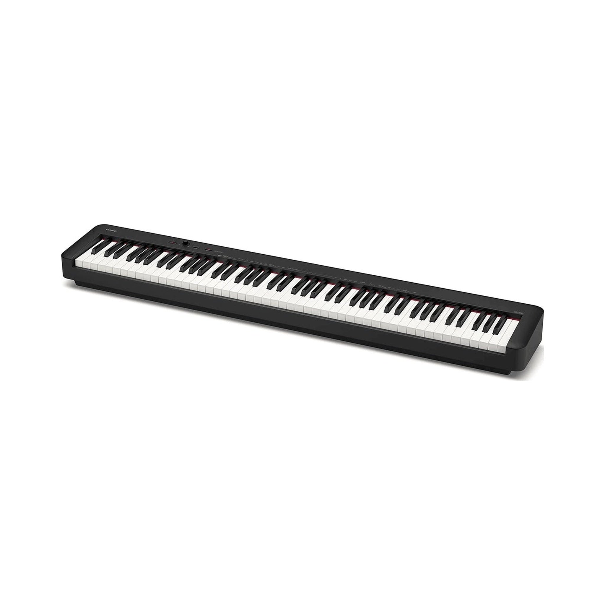 Piano digital de 88 teclas Casio CDP-S160BK negro — vista completa sobre fondo blanco