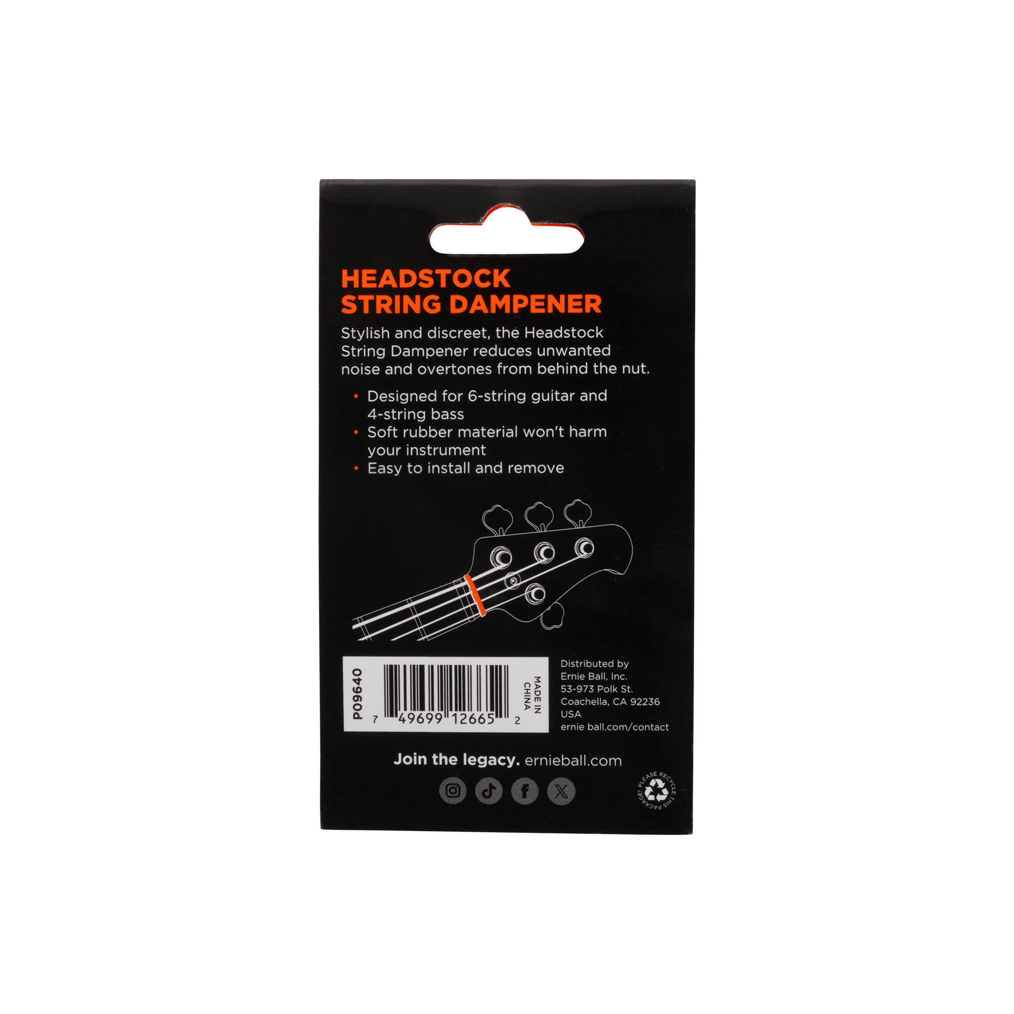 Sordina Ernie Ball P09640 Clavijero