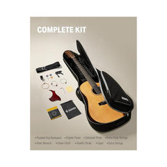 Guitarra acústica cutaway Donner DAD-140C EC1250 natural con kit — vista 2