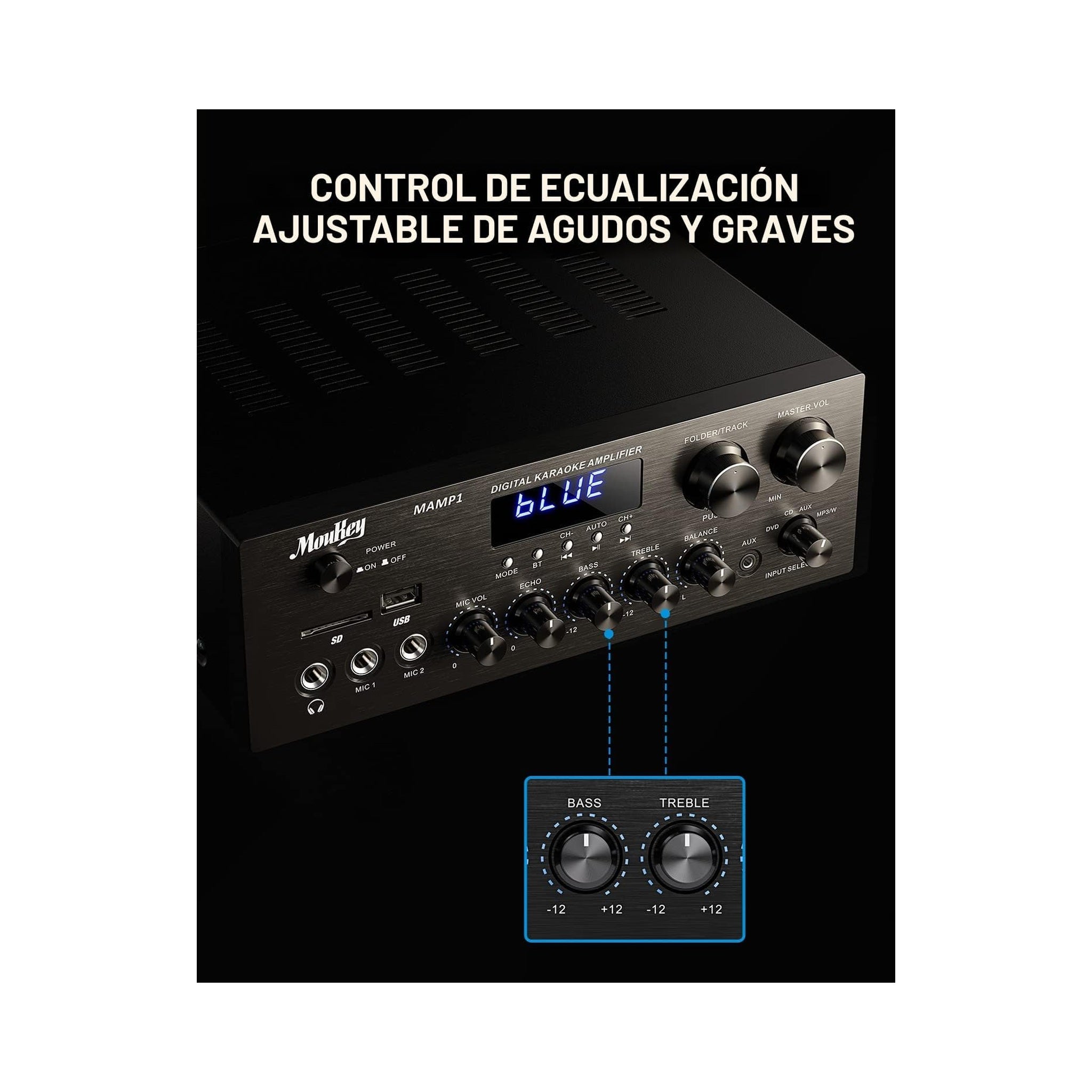 Amplificador estéreo Moukey MK0101 con Bluetooth — vista 3
