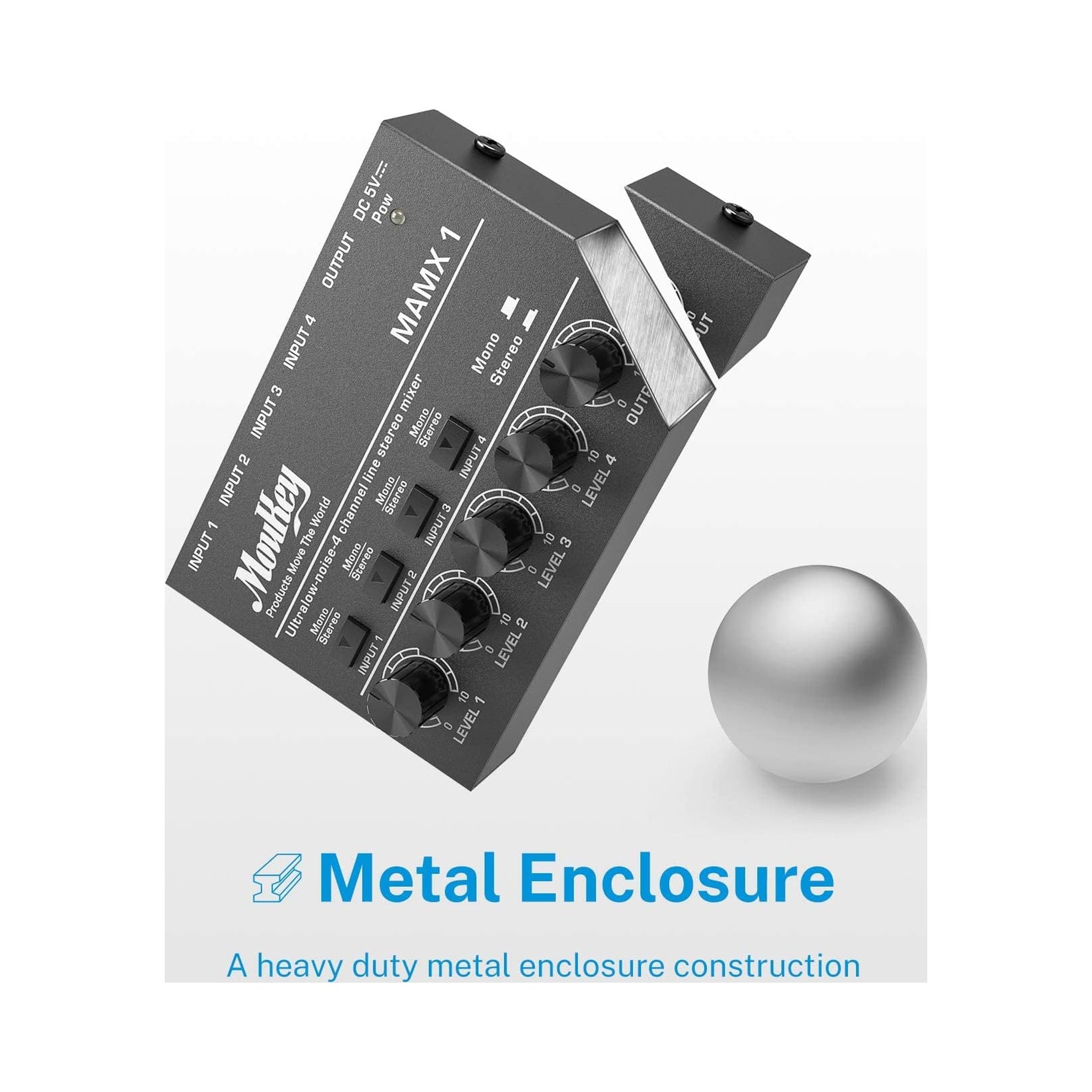 Mezclador de audio de 4 canales Moukey MK0105 — vista 3