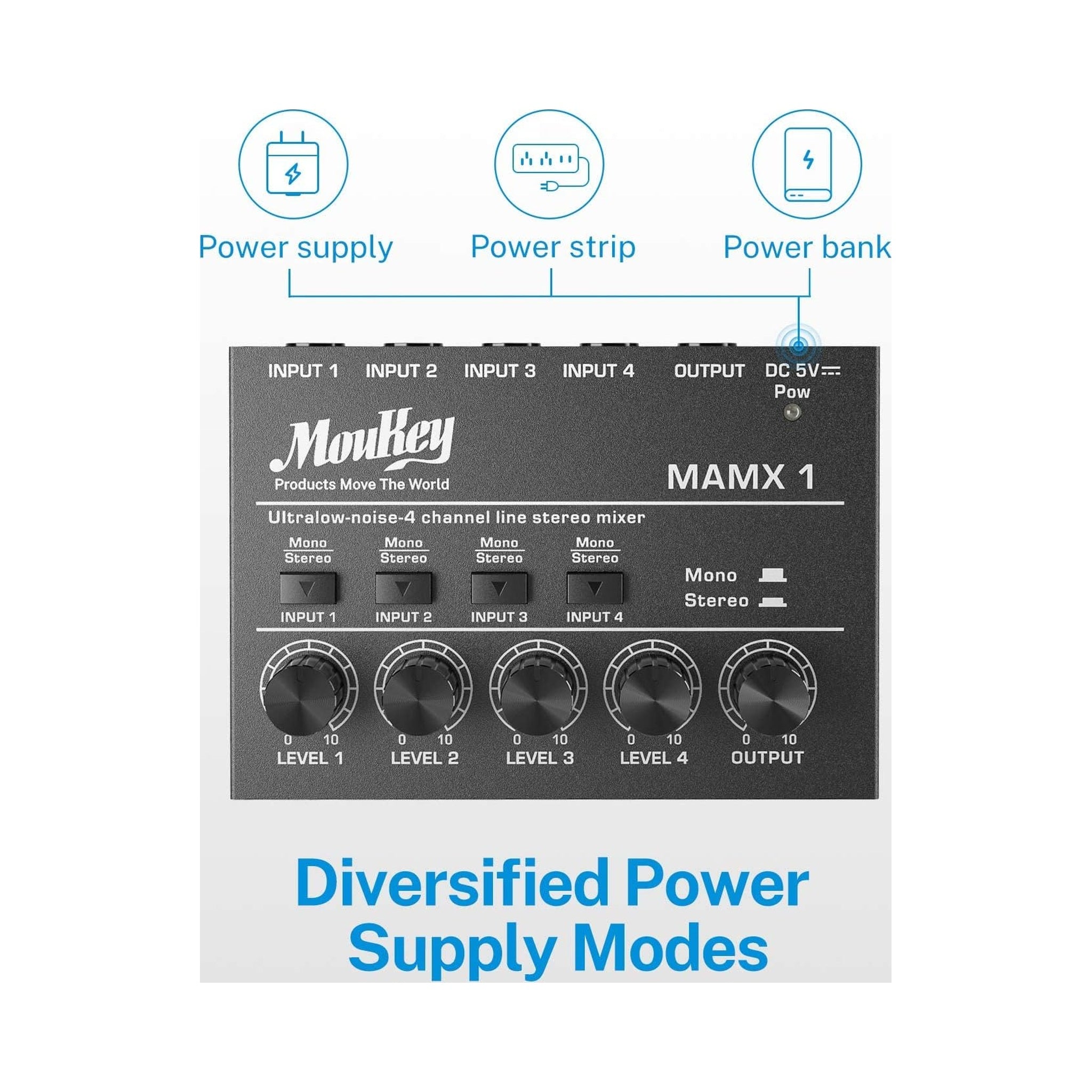 Mezclador de audio de 4 canales Moukey MK0105 — vista 5