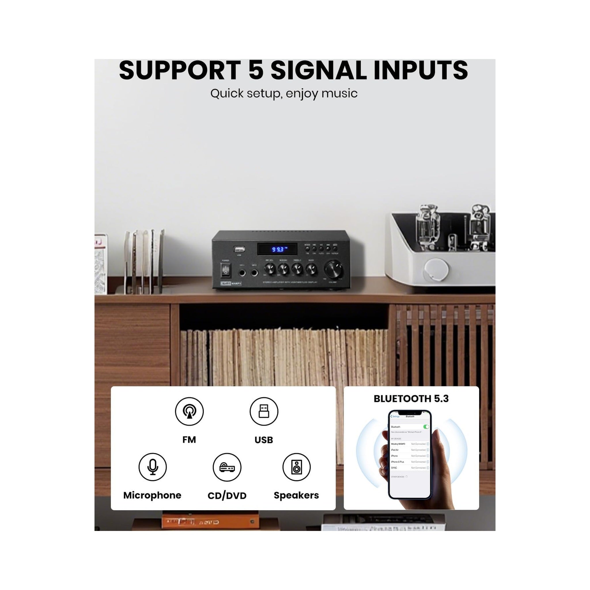 Amplificador estéreo para karaoke Moukey MK0152 — vista 2