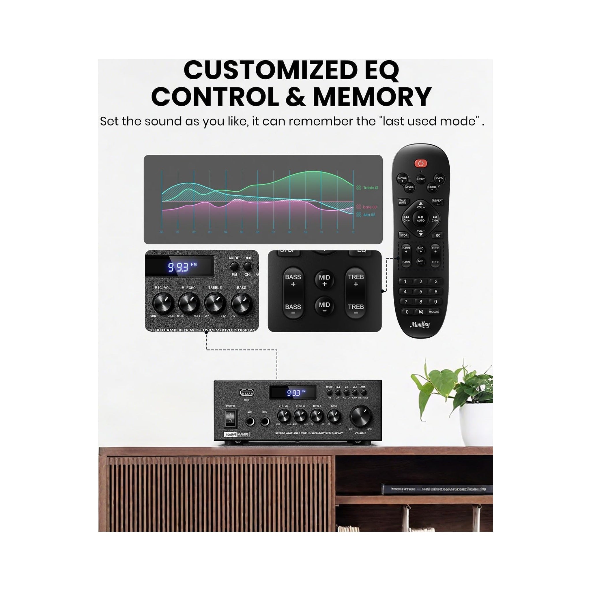 Amplificador estéreo para karaoke Moukey MK0152 — vista 3