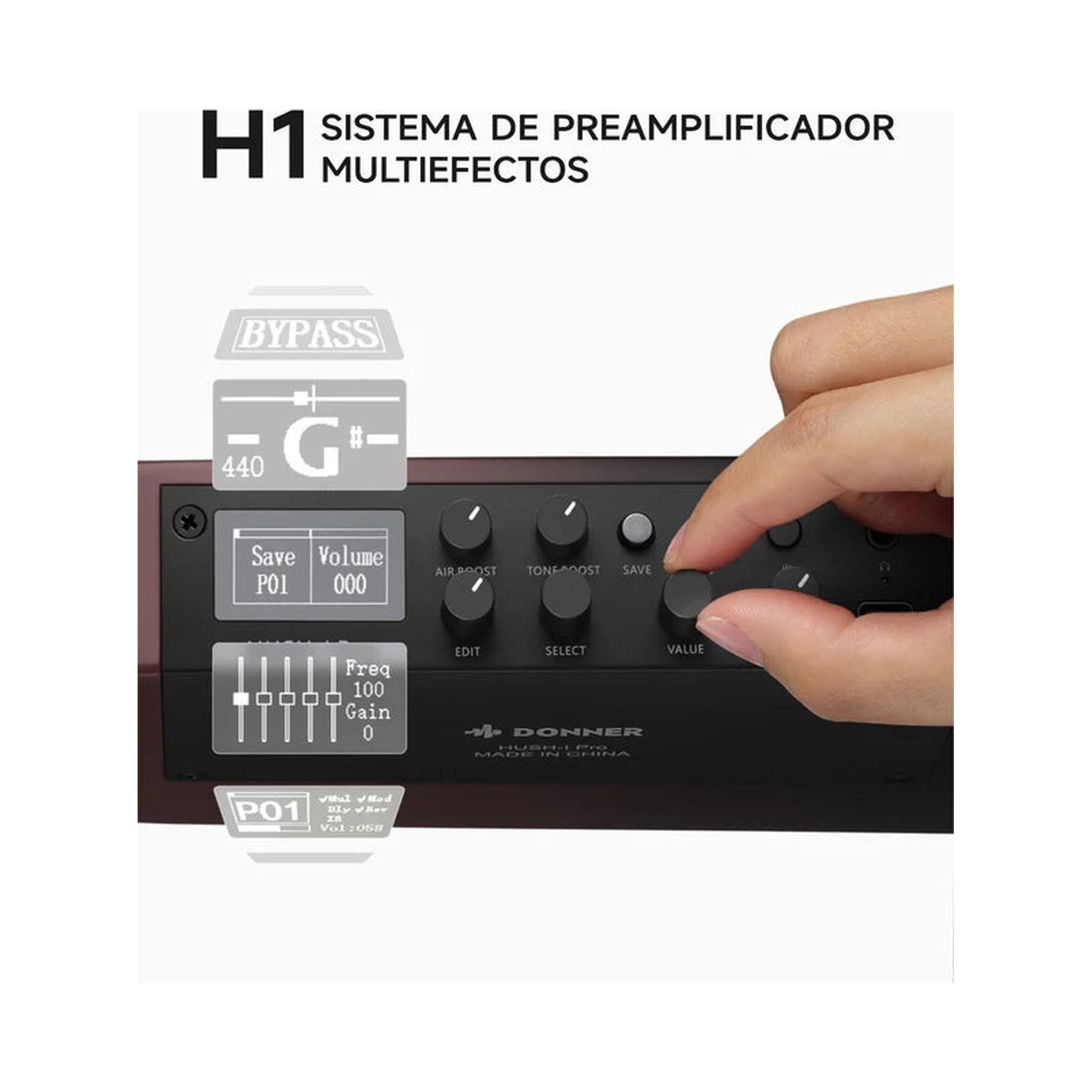 Guitarra electroacústica de viaje Donner HUSH-I Pro EC7515 Maillard Fade — vista 3