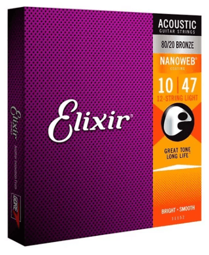 Encordado Elixir Nanoweb Guitarra Acustica 12 Cuerdas 11152 Light 10 47