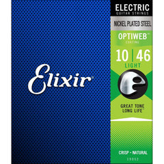 Encordado Elixir Optiweb Guitarra Electrica 19052 10 46 Light