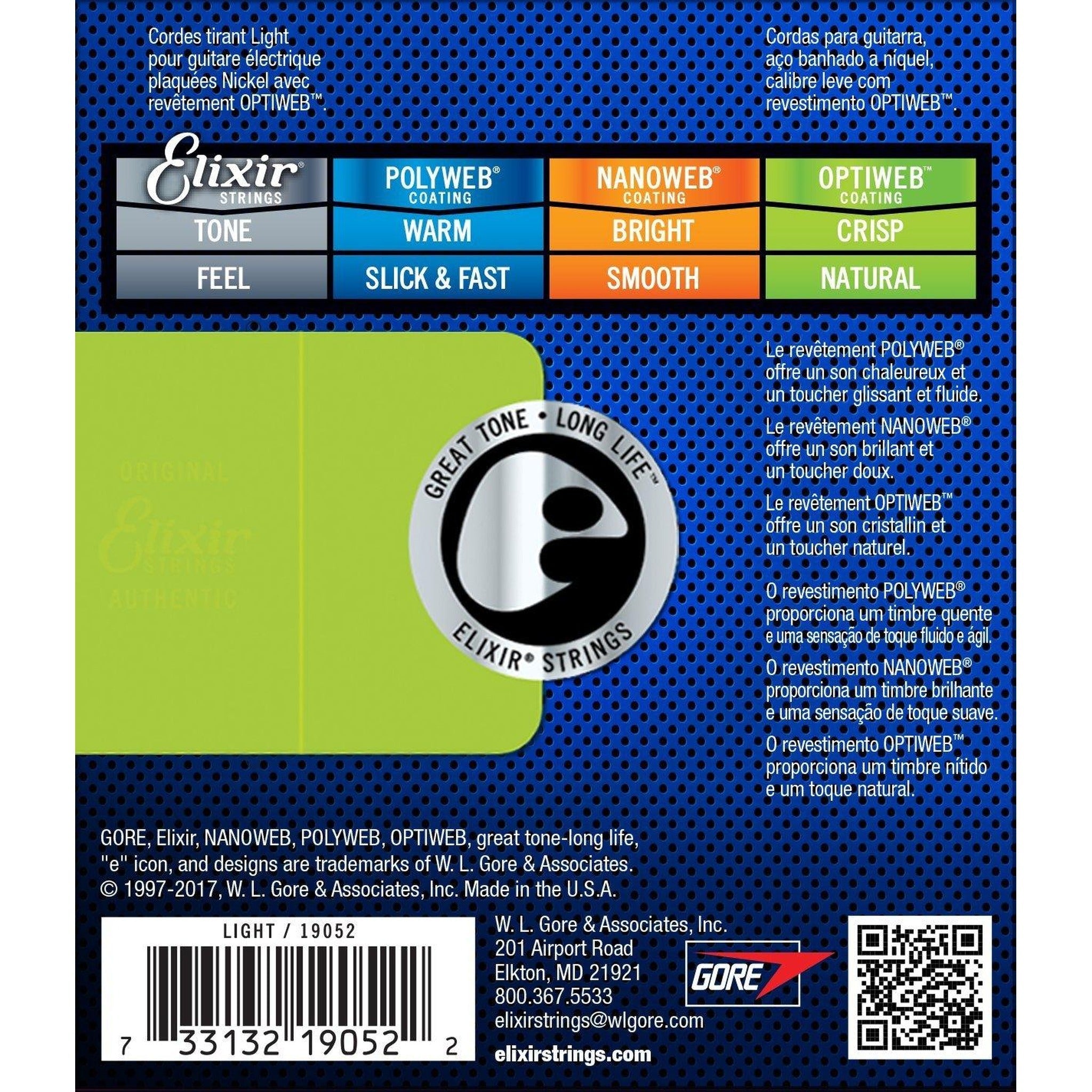 Encordado Elixir Optiweb Guitarra Electrica 19052 10 46 Light