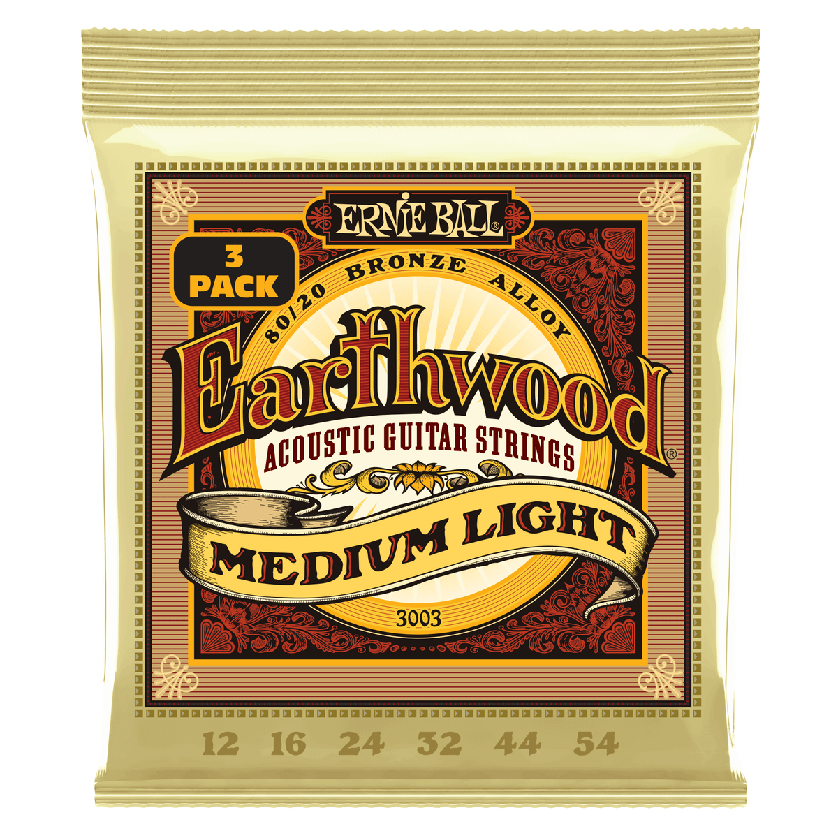 Encordado Ernie Ball Guitarra Acustica 3003 12-54 x3