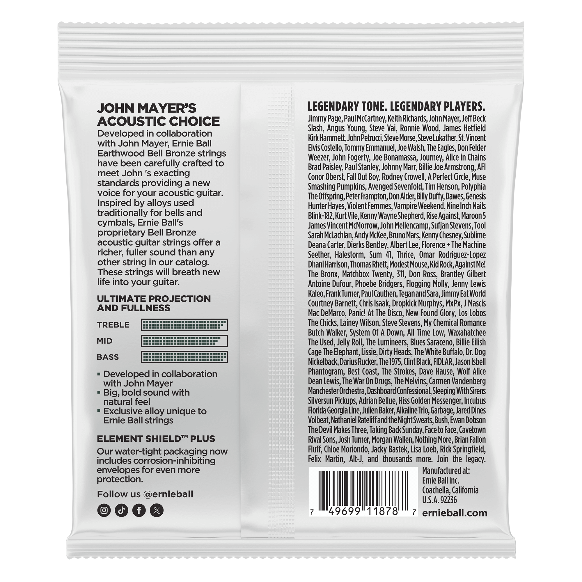 Encordado Ernie Ball Guitarra Acustica 2344 13-56