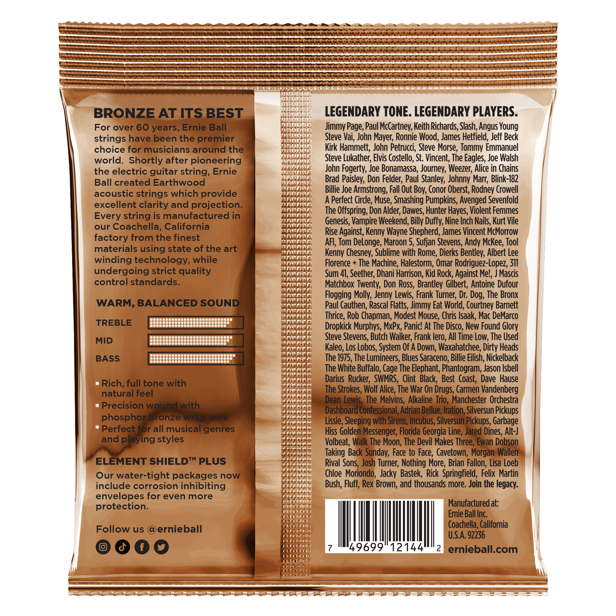Encordado Ernie Ball Guitarra Acustica 2144 13-56