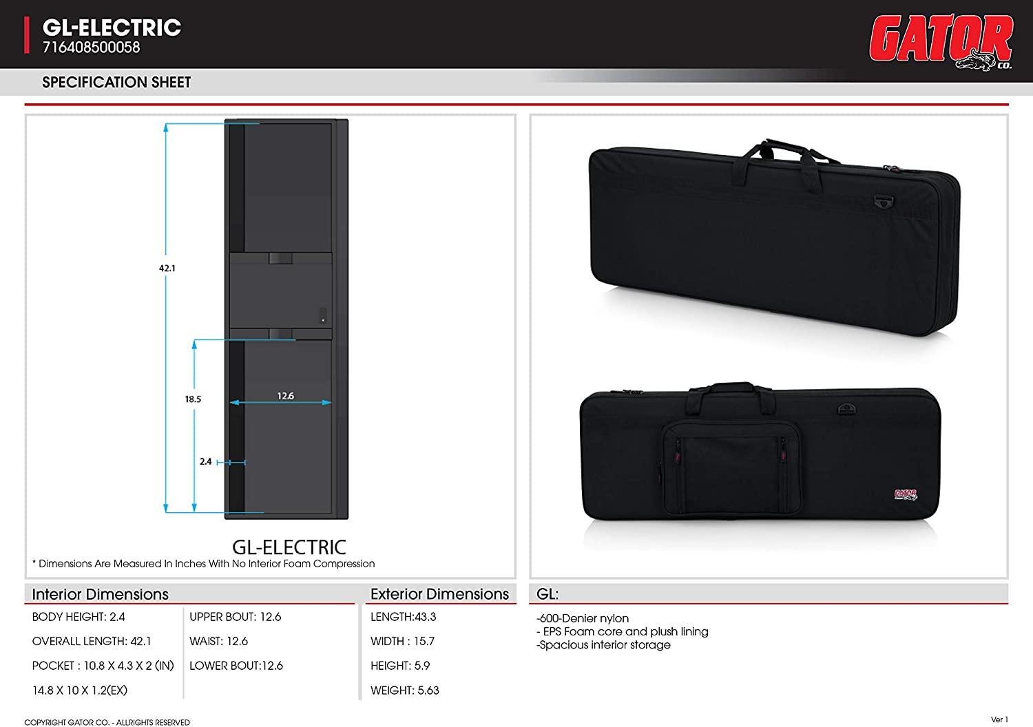 Estuche Semiduro Gator Guitarra Electrica GL-ELECTRIC