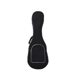 Estuche semiduro negro para ukelele concierto sin logo, vista frontal