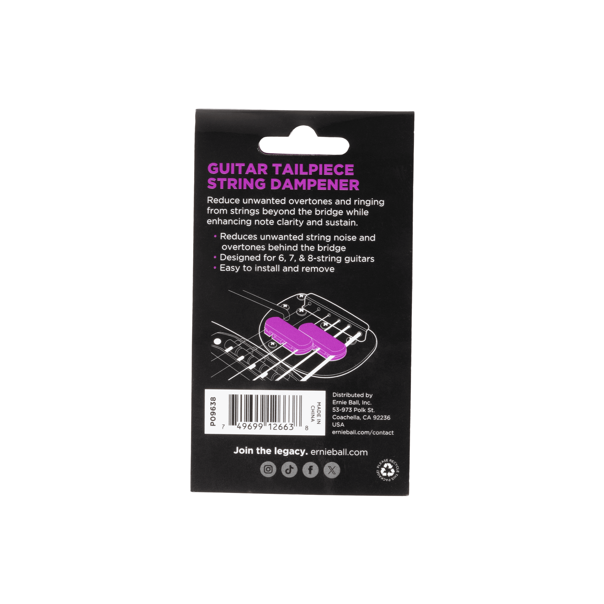 Sordina Cuerdas Ernie Ball P09638 Guitarra