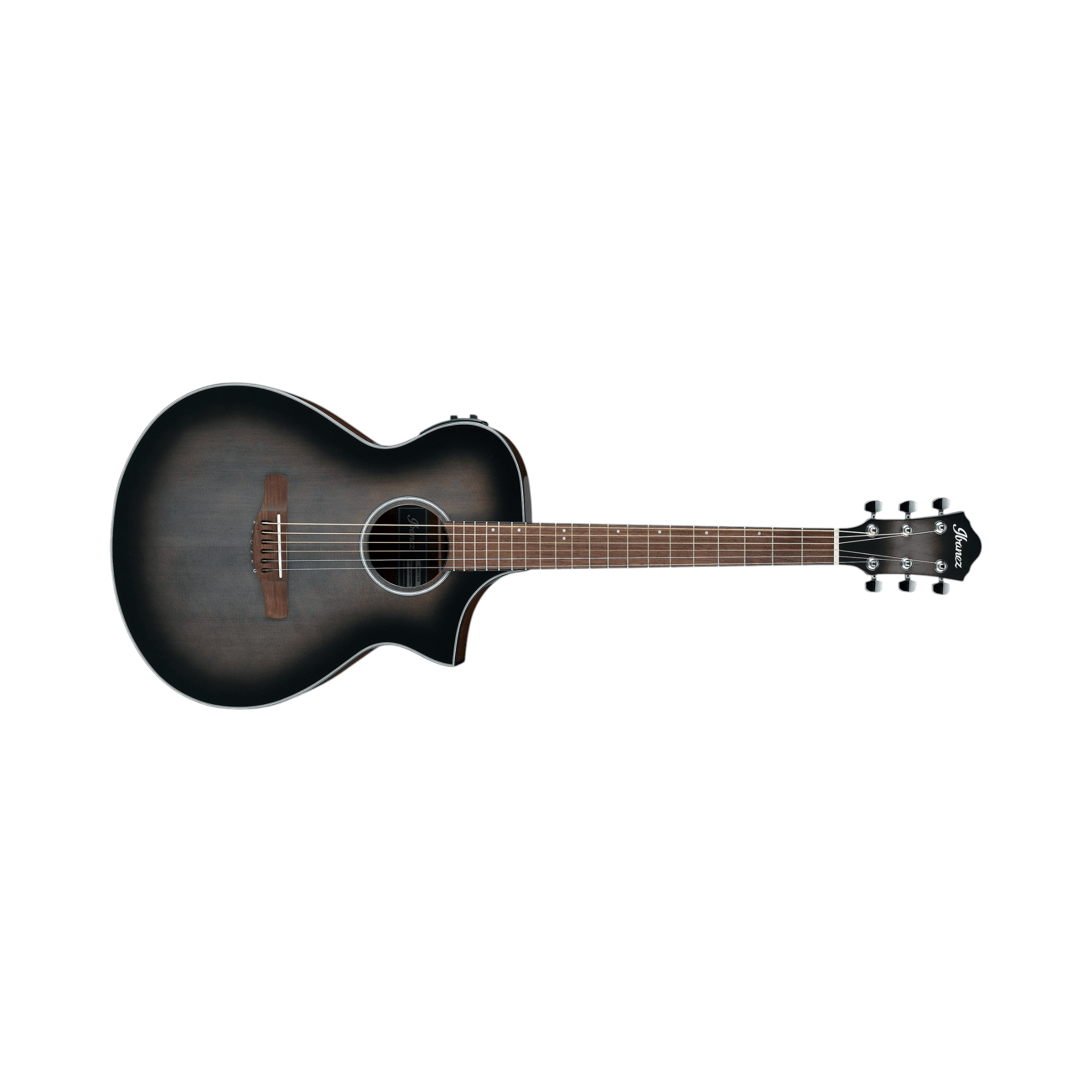 Guitarra electroacústica de 6 cuerdas Ibanez AEWC11-TRANSPARENT Charcoal Burst Low Gloss — vista 1