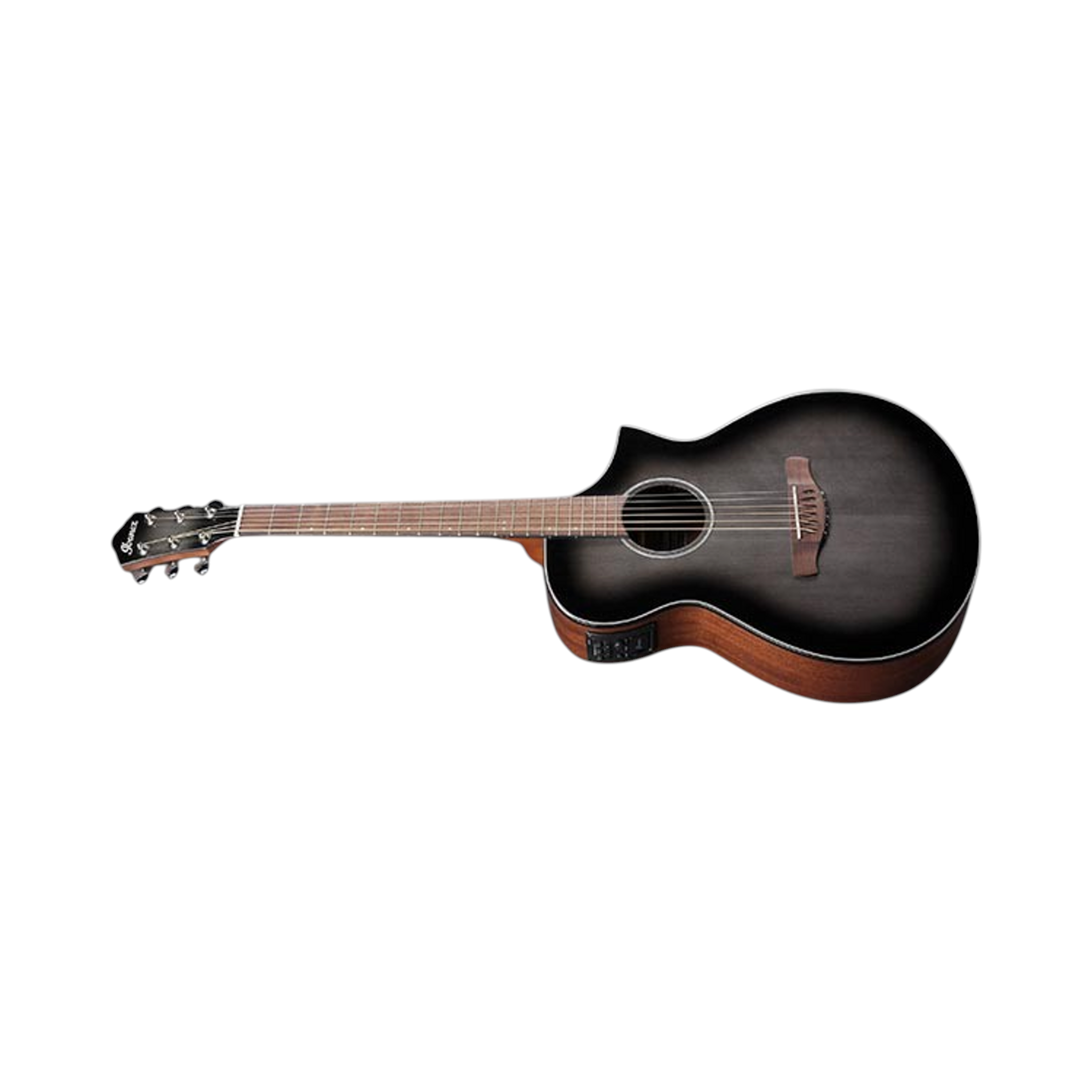 Guitarra electroacústica de 6 cuerdas Ibanez AEWC11-TRANSPARENT Charcoal Burst Low Gloss — vista 3