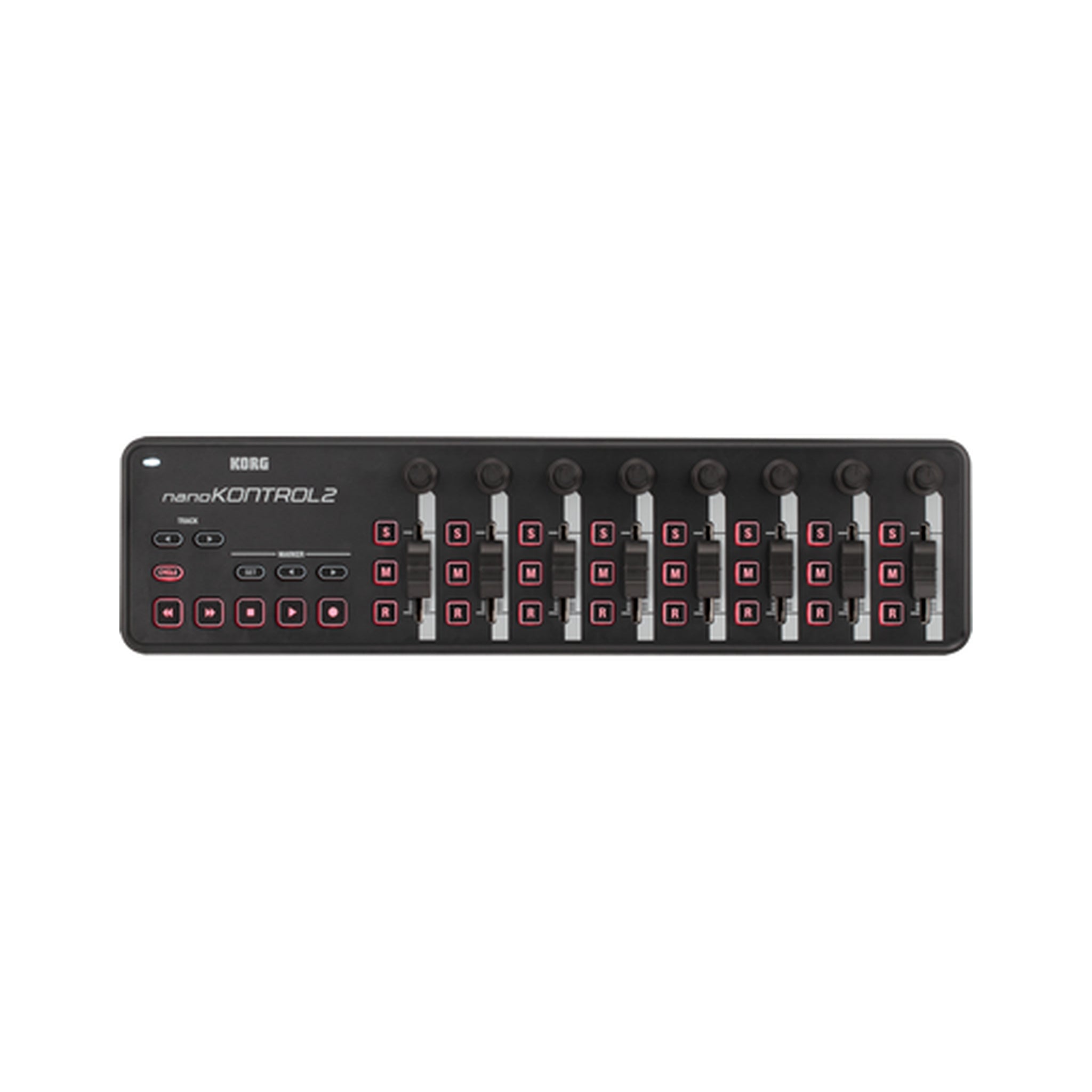 Controlador MIDI Korg nanoKONTROL2 negro con ocho faders — vista 1