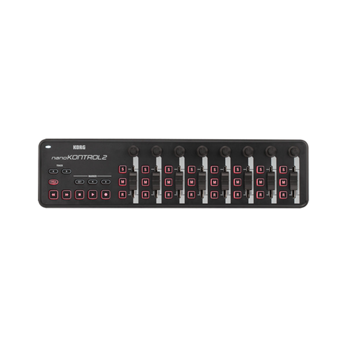 Controlador MIDI Korg nanoKONTROL2 negro con ocho faders — vista 1