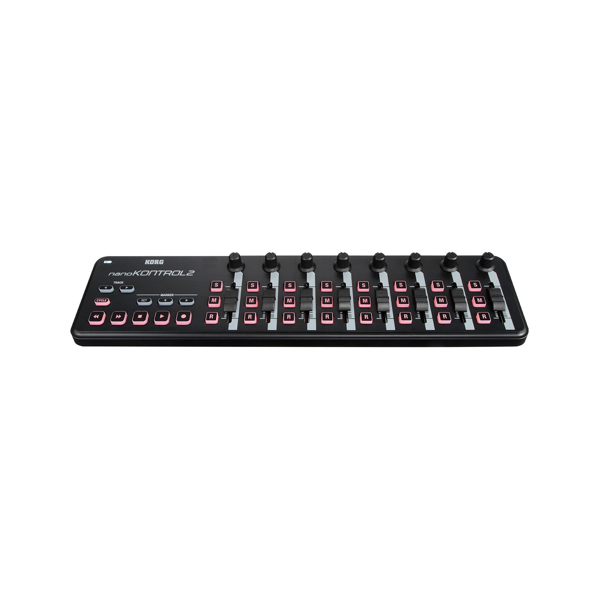 Controlador MIDI Korg nanoKONTROL2 negro con ocho faders — vista 2