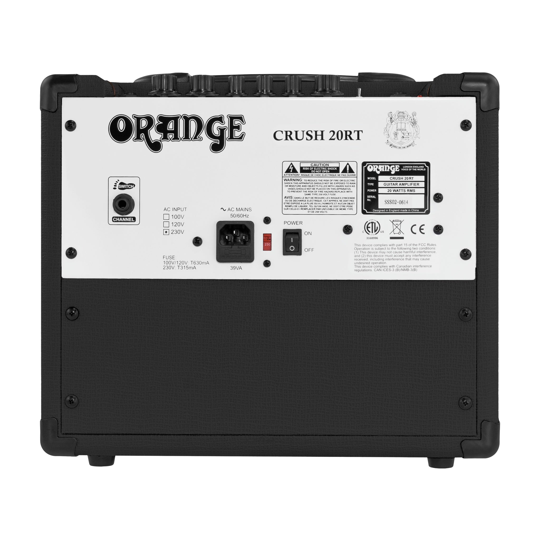 Amplificador Combo Guitarra Eléctrica Orange Crush 20RT Negro 20W — vista 5