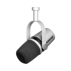 Micrófono dinámico Shure MV7-S MOTIV plateado con USB y XLR — vista 2