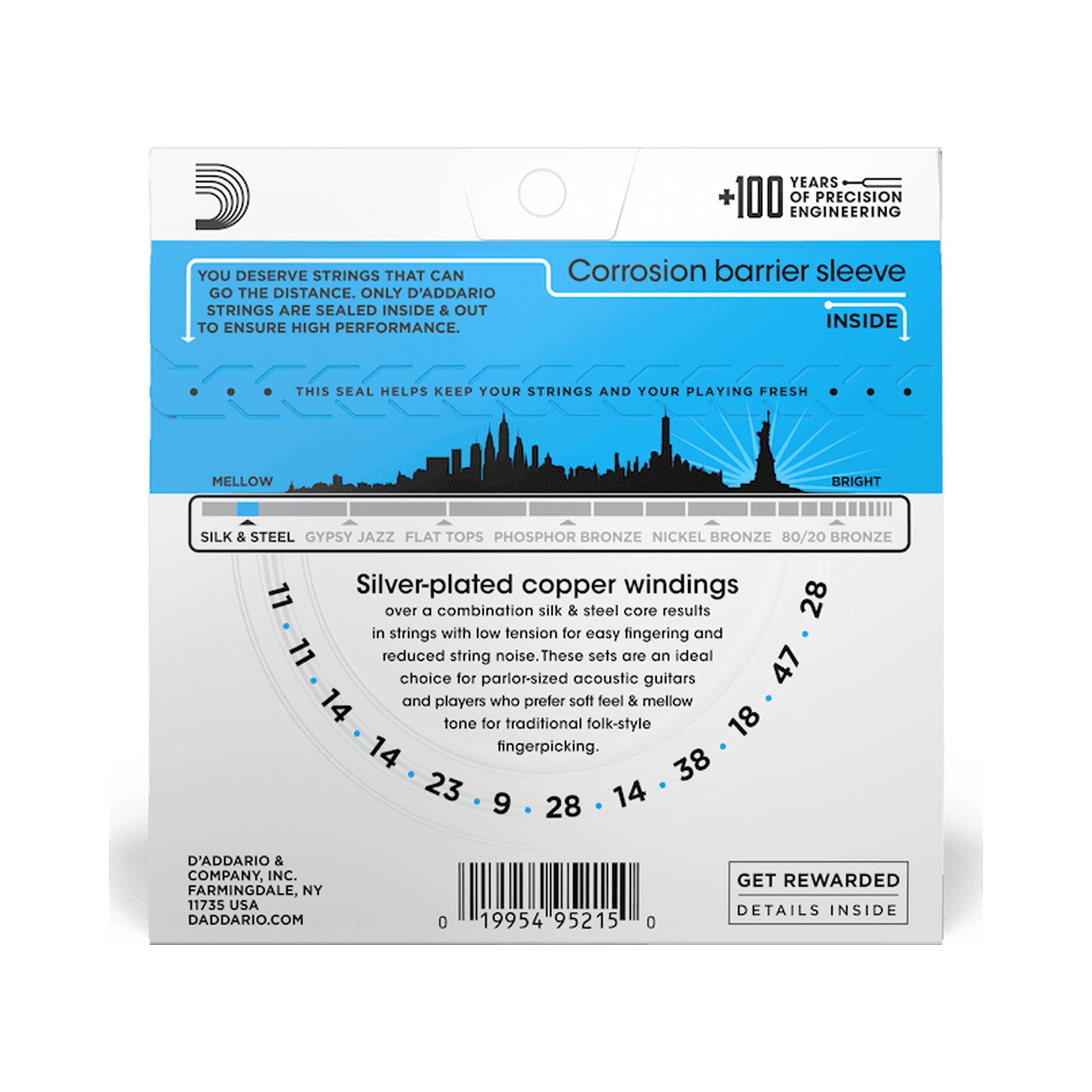 Encordado para guitarra acústica de 12 cuerdas D’Addario EJ35 Silk & Steel 11–47 — vista 2