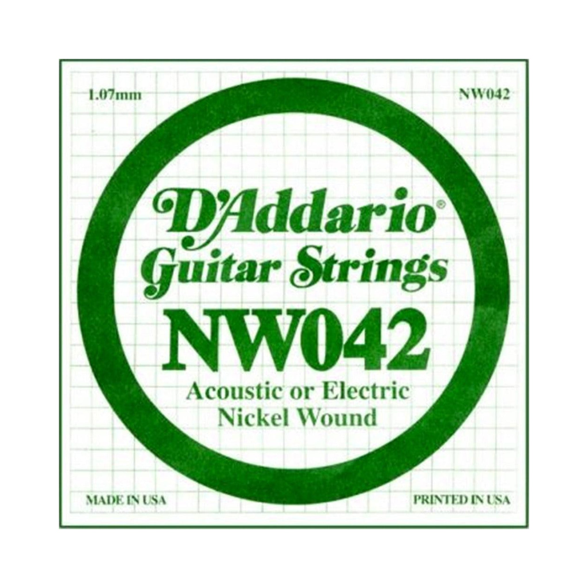 Cuerda individual para guitarra D’Addario NW042 de calibre .042 — vista 1
