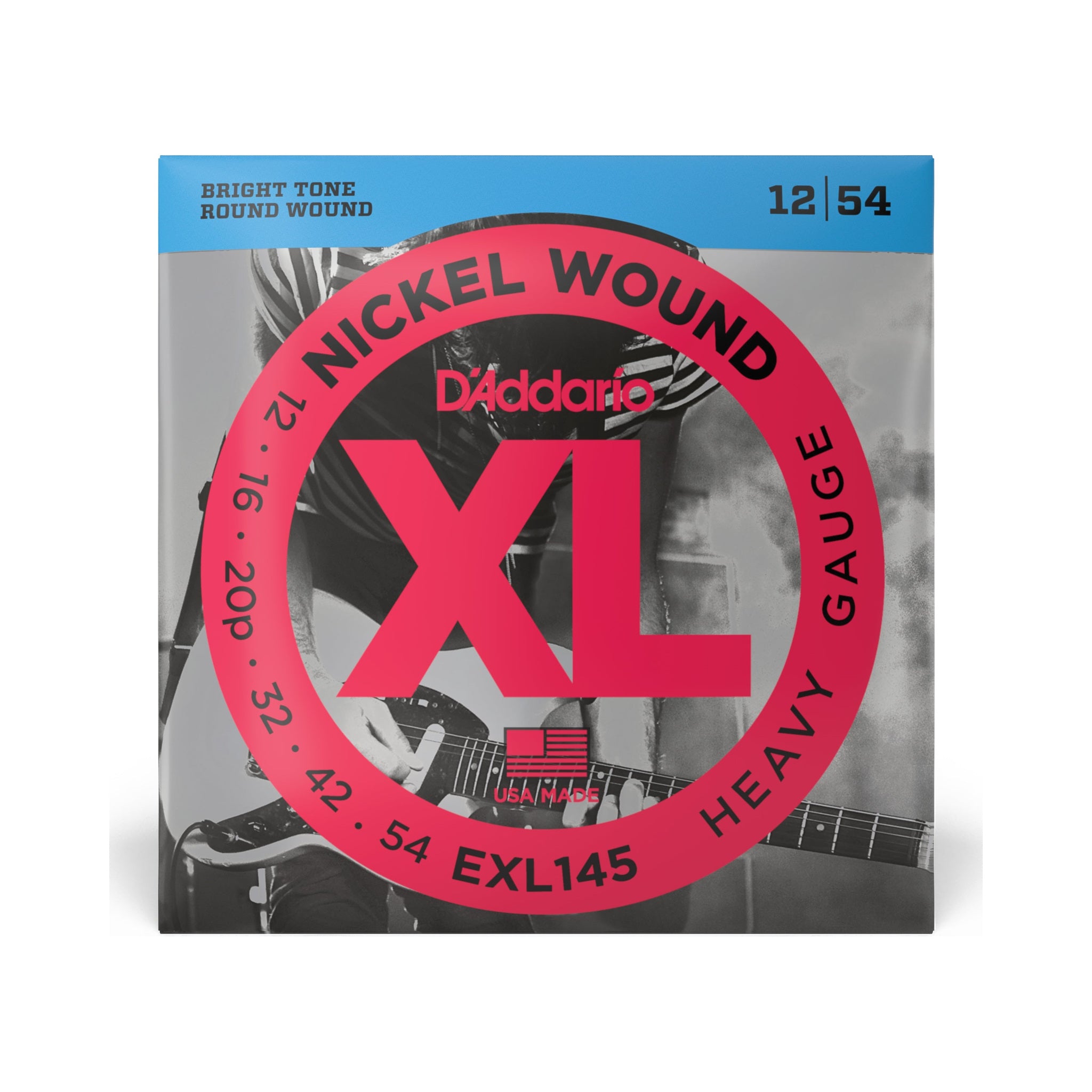 Encordado para guitarra eléctrica D’Addario EXL145 Heavy 12–54 con tercera lisa — vista 1