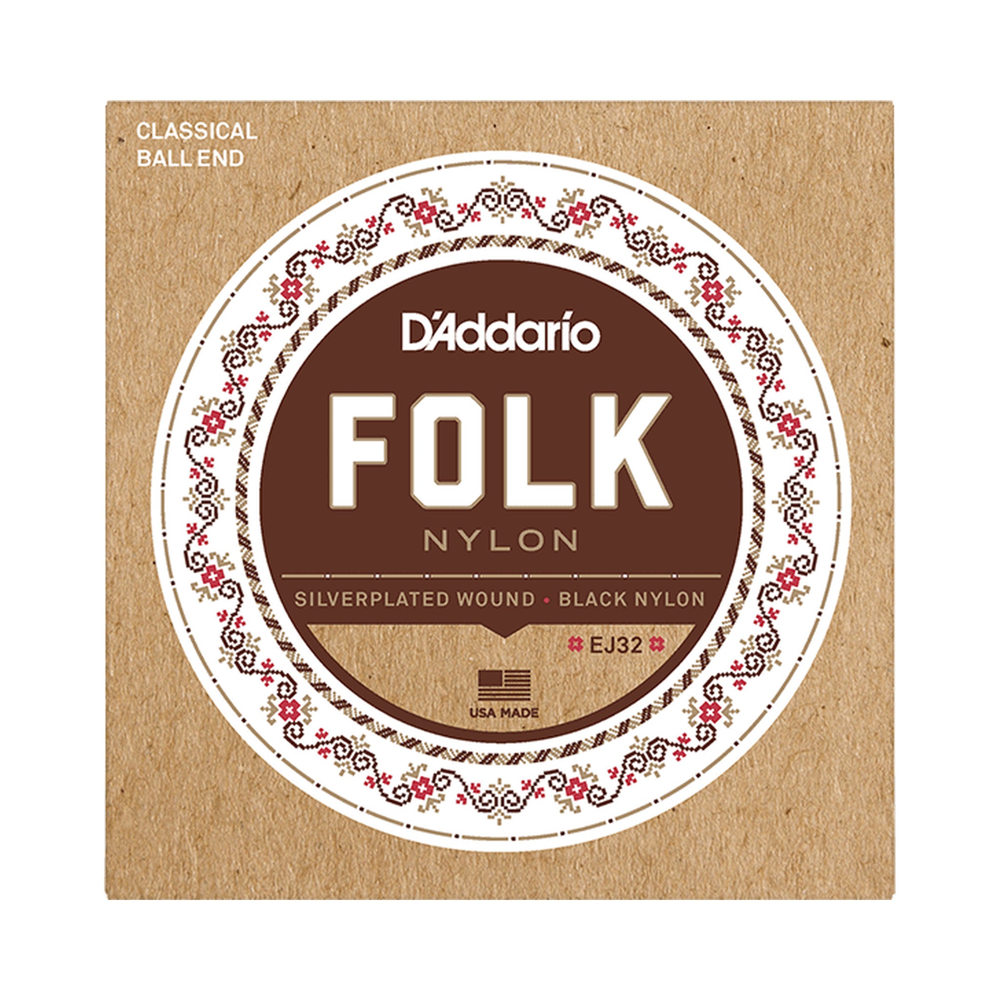 Encordado D’Addario Folk Nylon EJ32 con extremos de bola — vista 1