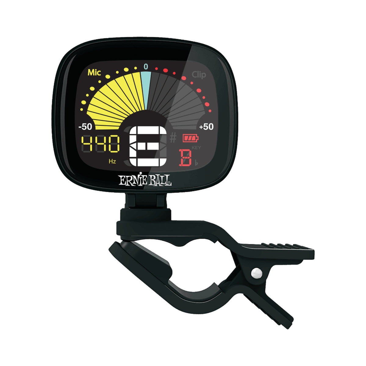 Afinador cromático Ernie Ball FlexTune P04112 de pinza con pantalla LCD — vista 1