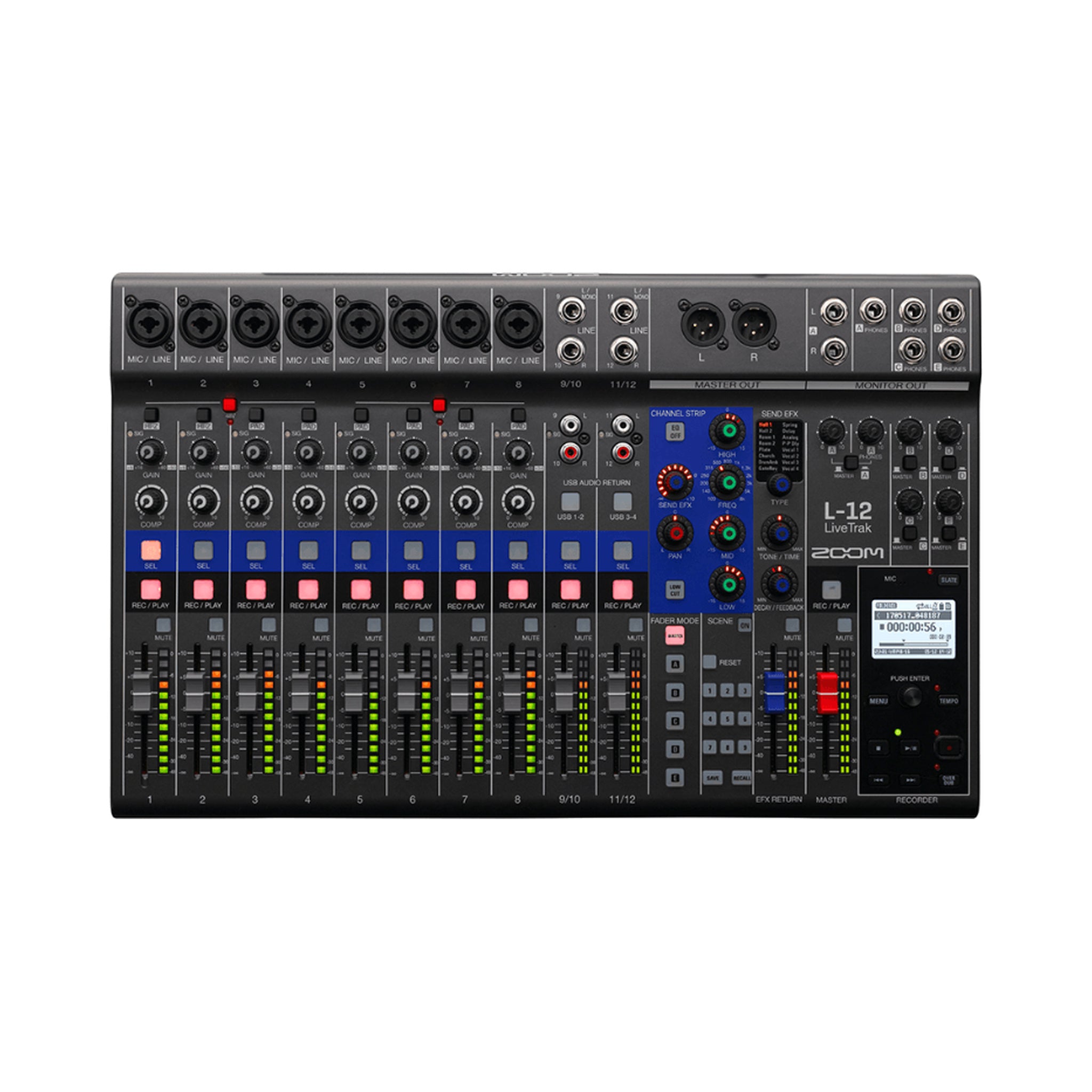 Mezclador y grabador Zoom LiveTrak L-12 de doce canales — vista 2