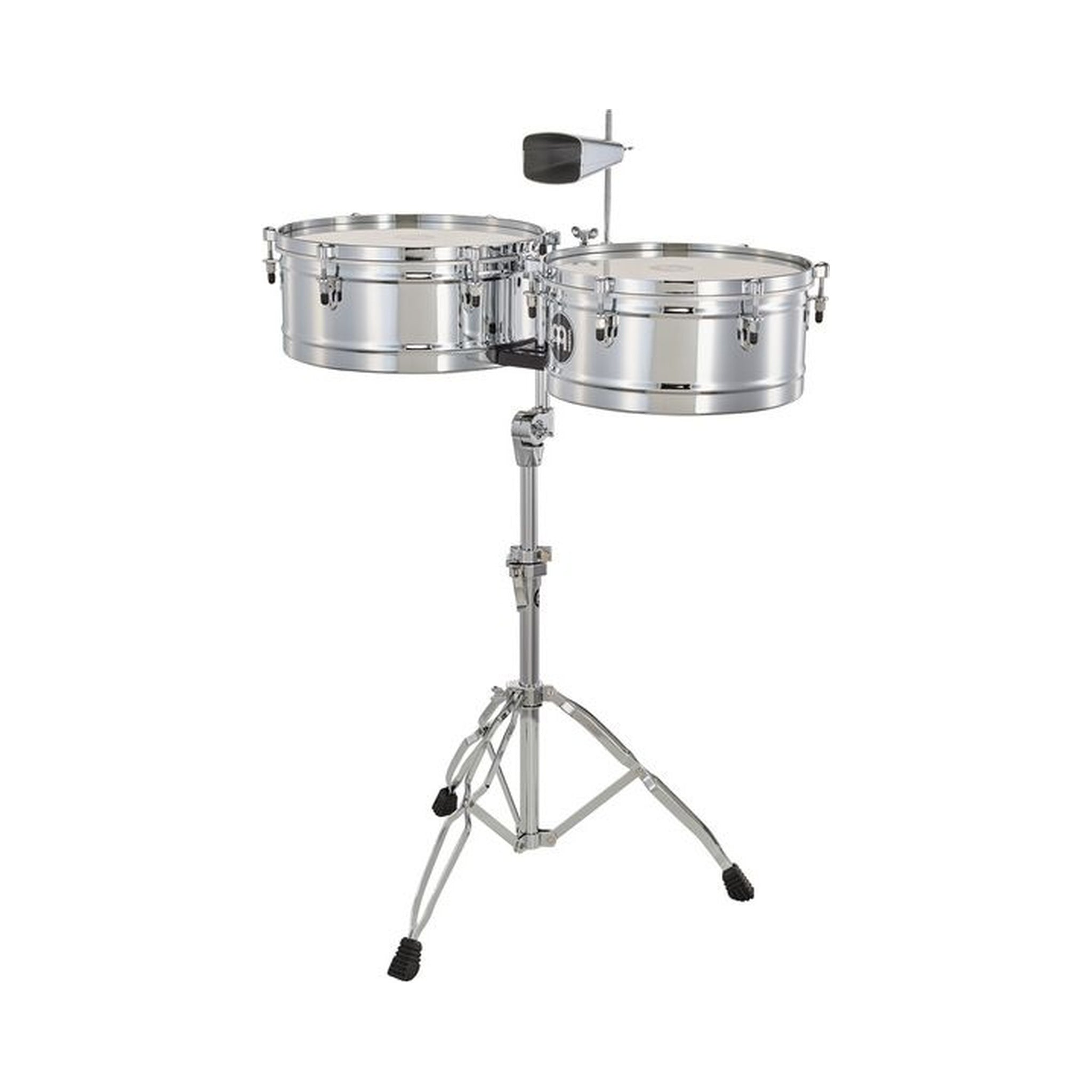 Timbaletas Meinl Marathon MTS1415CH cromadas de 14 y 15 pulgadas con soporte — vista 1
