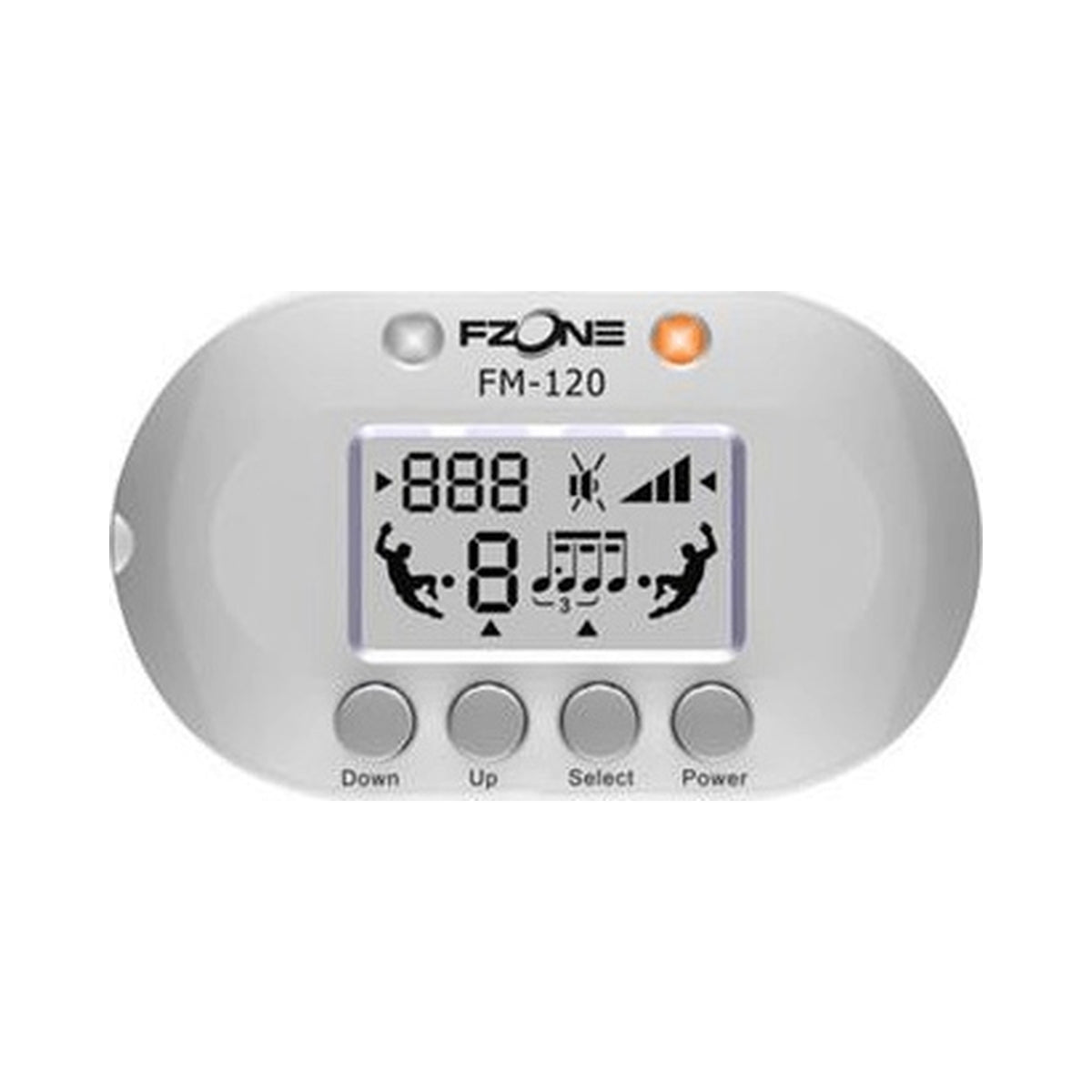 Metrónomo de pinza Fzone FM-120 blanco y naranja con pantalla LCD — vista 1