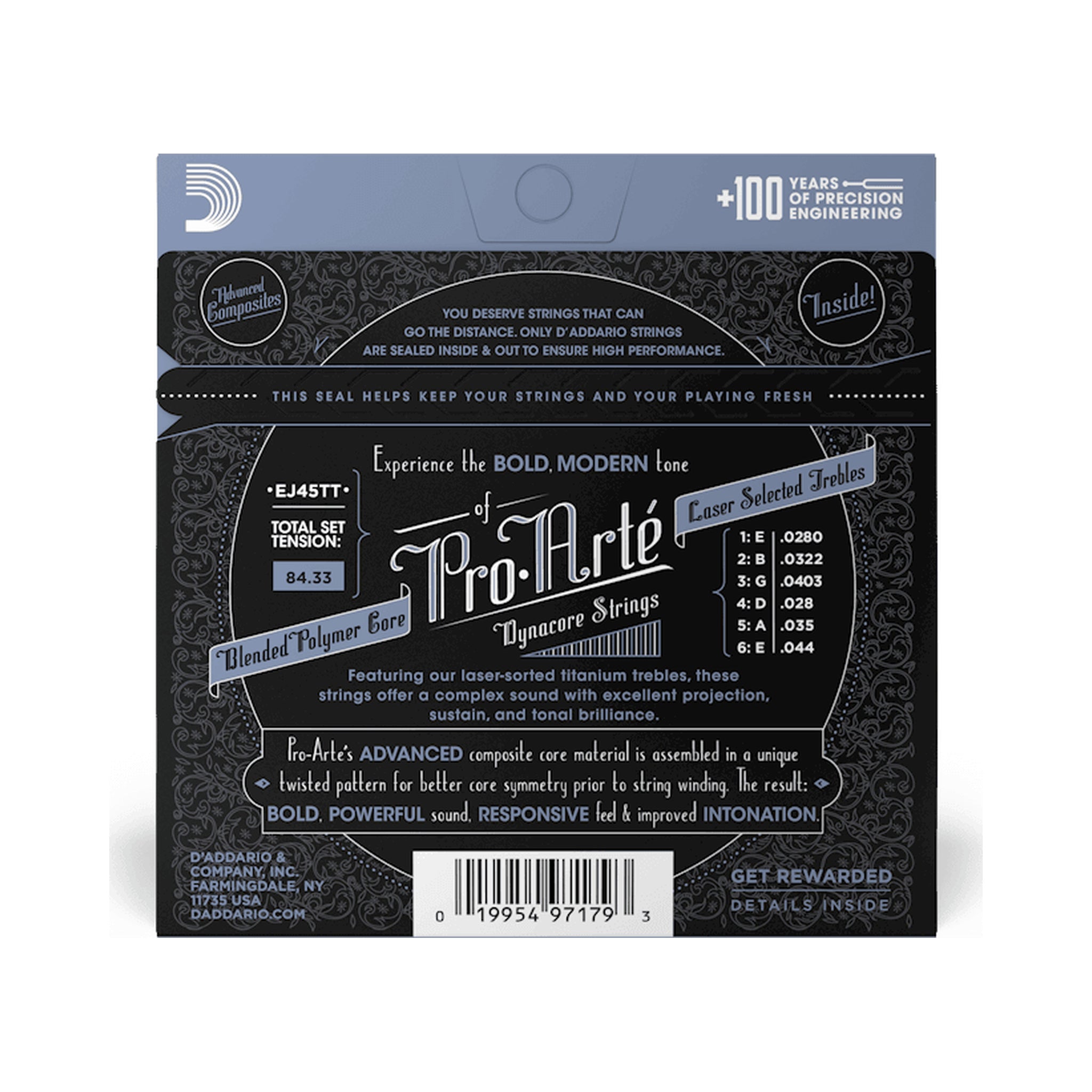 Encordado para guitarra clásica D’Addario Pro-Arté Dynacore EJ45TT de tensión normal — vista 2