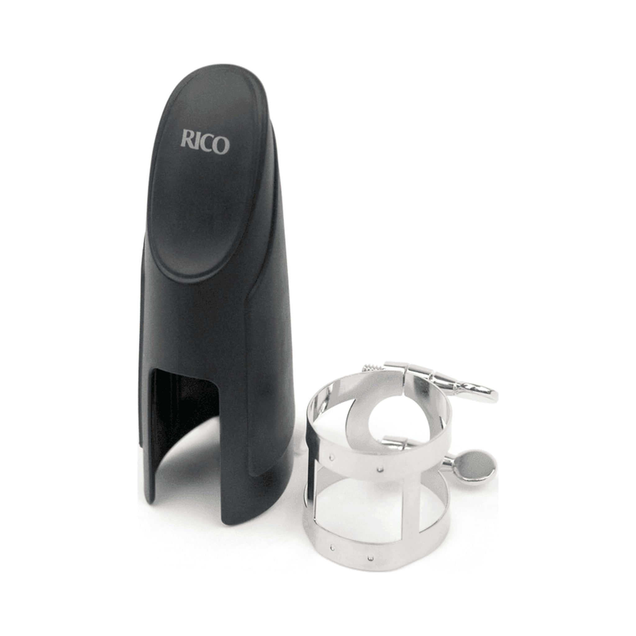 Abrazadera y tapa para saxofón tenor Rico RTS1N con acabado niquelado — imagen real del producto