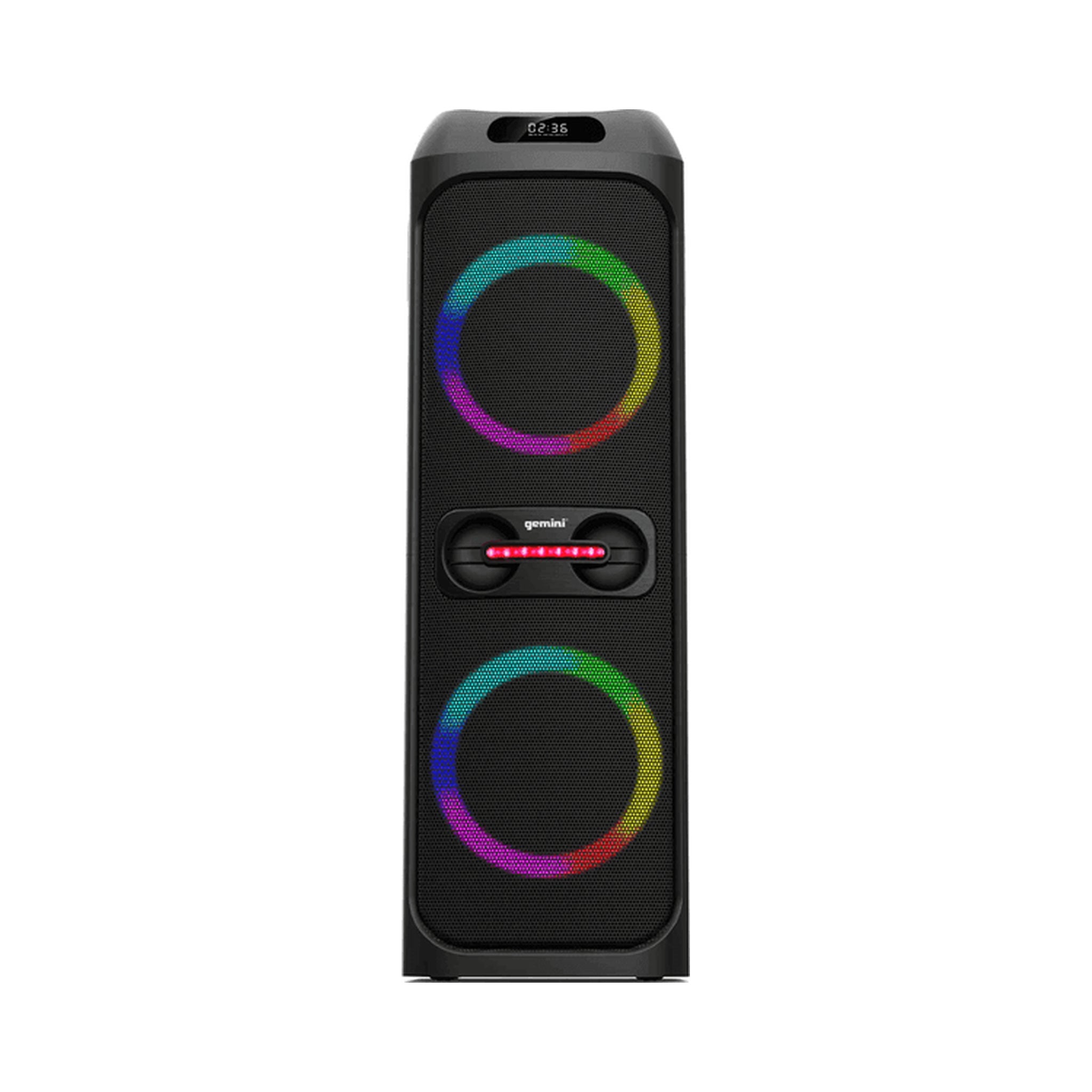 Parlante Bluetooth Gemini GHK-2800 con iluminación RGB y doble woofer — vista 1