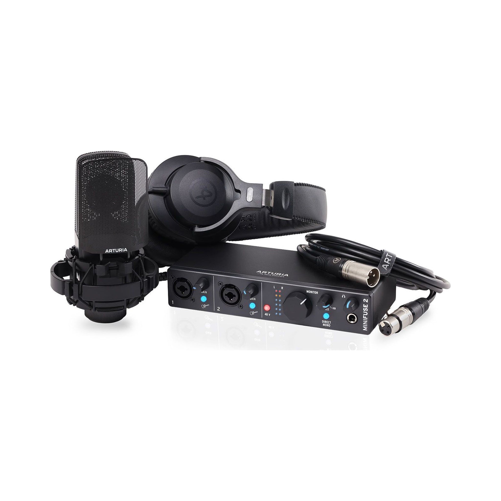 Kit de grabación Arturia MiniFuse Recording Pack 800202 negro con micrófono y audífonos — vista 1