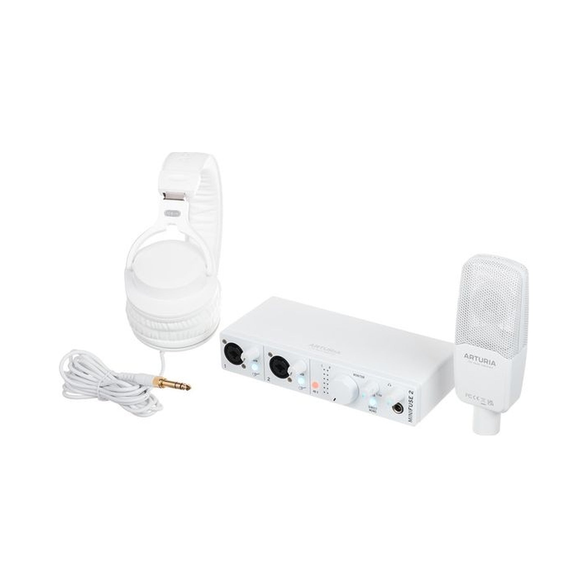 Kit de grabación Arturia MiniFuse Recording Pack blanco con micrófono y audífonos — vista 1