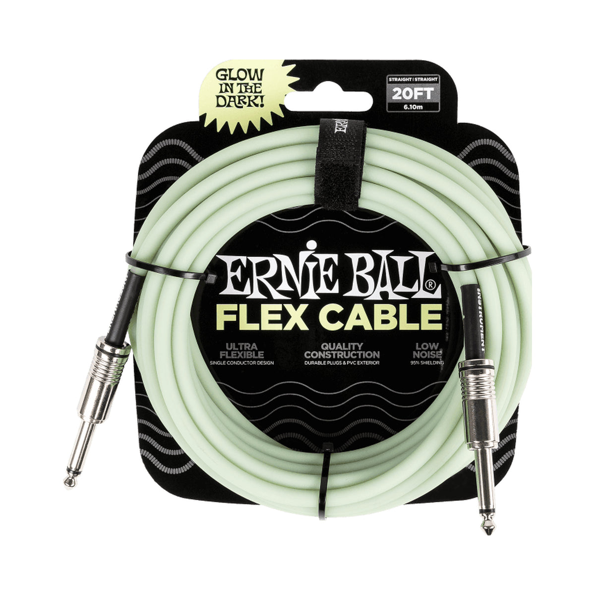 Cable de instrumento Ernie Ball Flex P06437 de 20 pies Glow in the Dark — vista 1