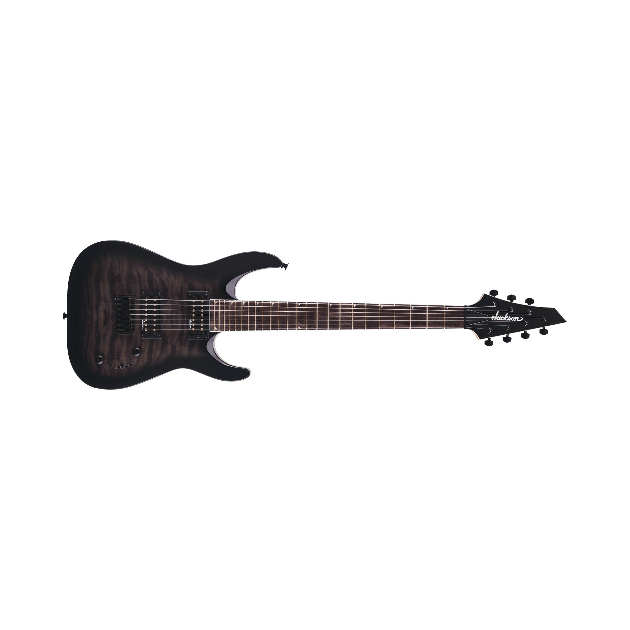 Guitarra eléctrica Jackson Dinky JS22Q-7 DKA HT 2918804585 Transparent Black Burst de siete cuerdas — vista 1