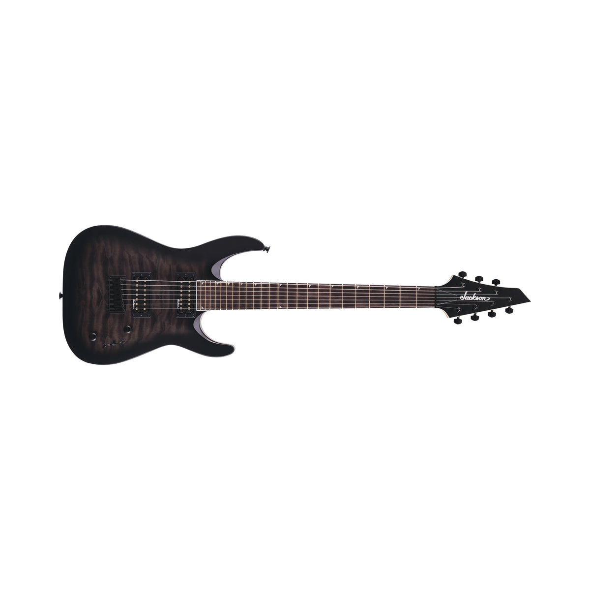 Guitarra eléctrica Jackson Dinky JS22Q-7 DKA HT 2918804585 Transparent Black Burst de siete cuerdas — vista 1