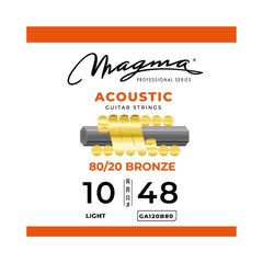 Encordado para guitarra acústica Magma GA120B80 Light de bronce 80/20 10–48 — vista 2
