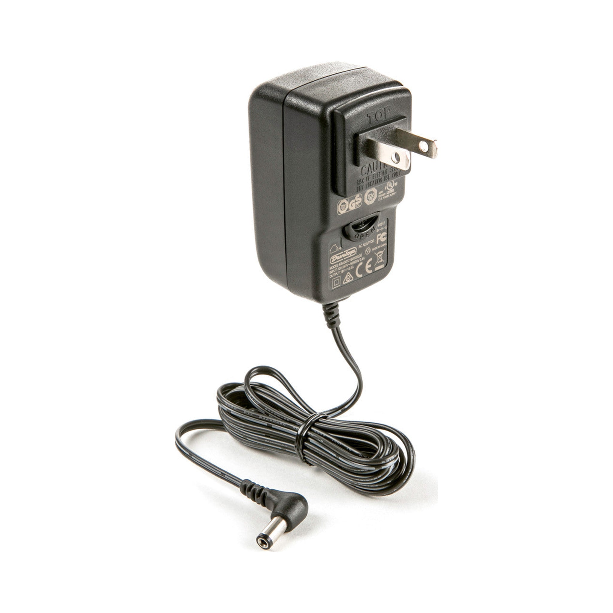 Adaptador de corriente Dunlop ECB004 de 18 V DC y 500 mA — imagen real del producto