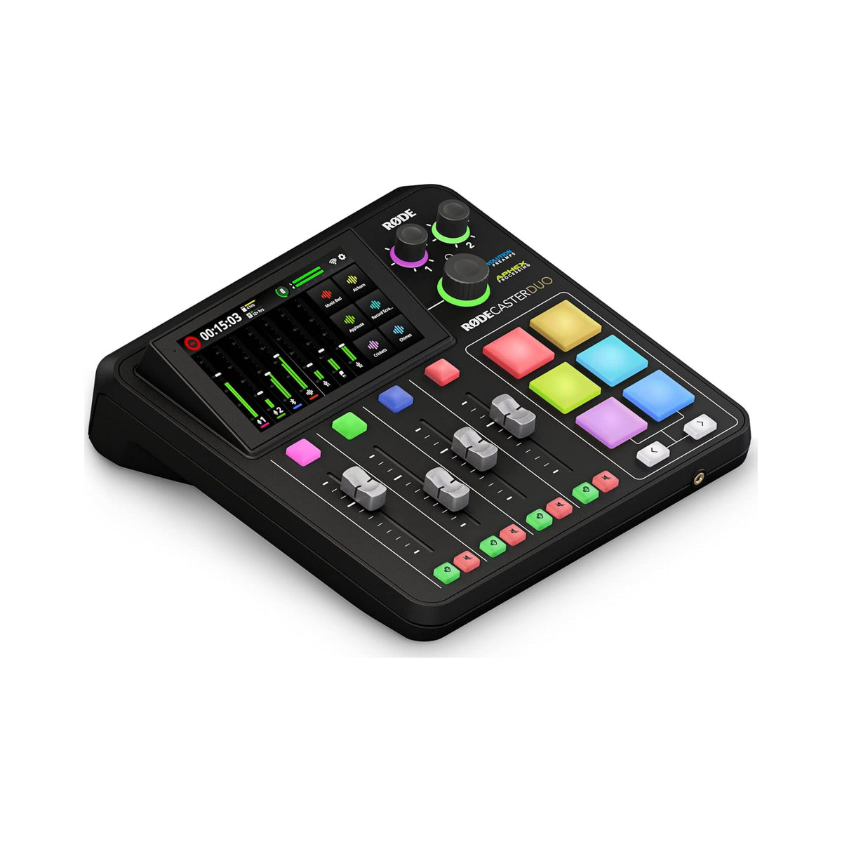 Mezclador de audio RODE RØDECaster Duo negro para producción y podcast — vista 1