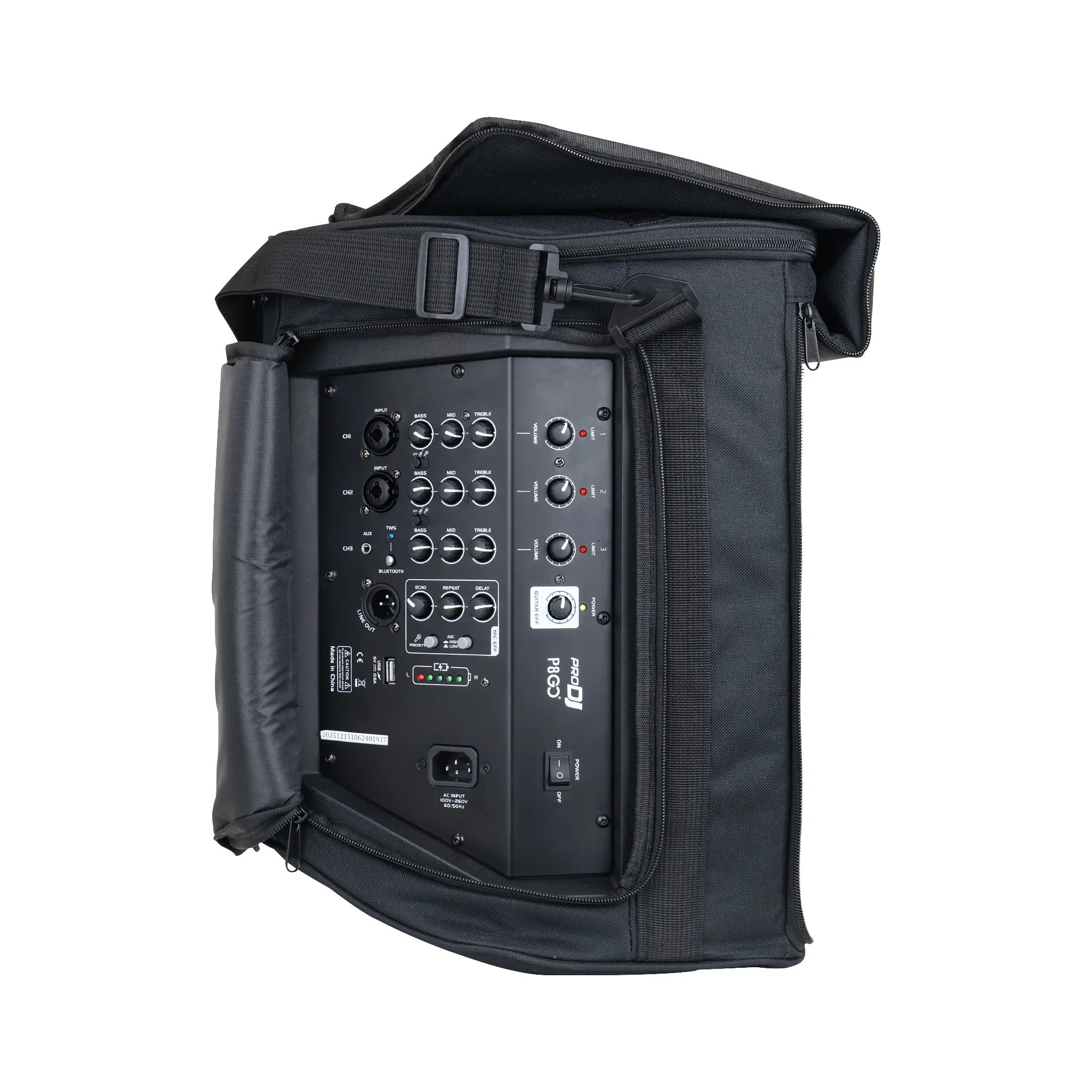 Parlante Portátil 400W RMS con Maletín y Batería Pro DJ P8GO-BM - vista 2