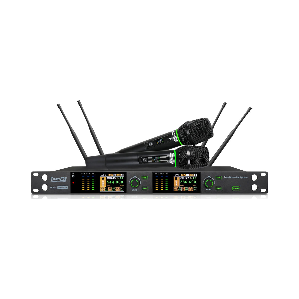 Micrófono Inalámbrico Doble UHF True Diversity 150m Pro DJ UHV-922M - vista 1